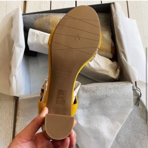 Aquatalia Brenna Suede Buckle Sandal Heel - Picture 4 of 10
